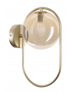 CANDELLUX CORDEL kinkiet 1x28W G9 ring mosiądz, klosz bursztynowy 21-44075