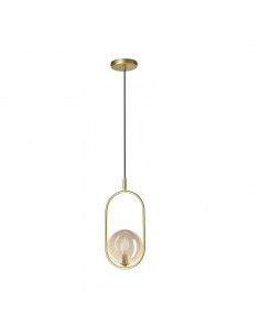 CANDELLUX CORDEL zwis 1x28W G9 mosiądz, klosz bursztynowy 31-44099
