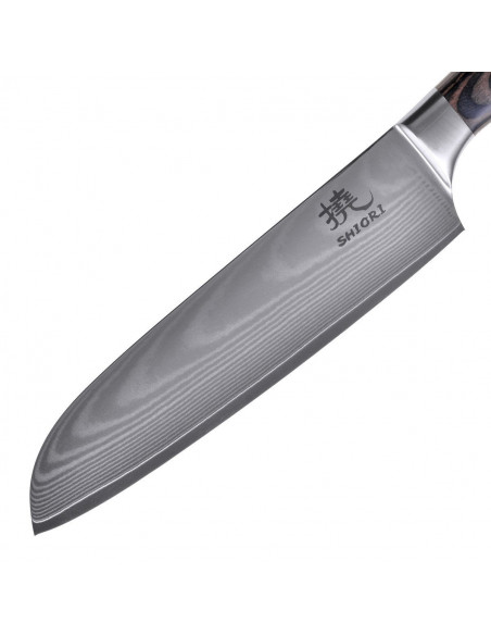 Shiori 3-Set 撓 Chairo Shōto + Santoku + Sifu - zestaw trzech noży ze stali damasceńskiej