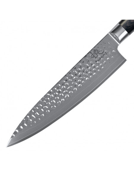 Shiori 3-Set 撓 Kuri Murō + Santoku + Sifu - zestaw trzech noży ze stali damasceńskiej