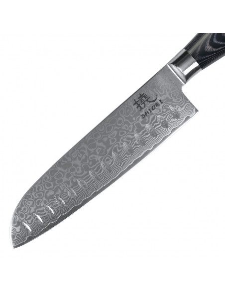 Shiori 3-Set 撓 Kuro Murō + Santoku + Sifu - zestaw trzech noży ze stali damasceńskiej