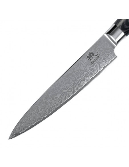 Shiori 3-Set 撓 Kuro Murō + Santoku + Sifu - zestaw trzech noży ze stali damasceńskiej