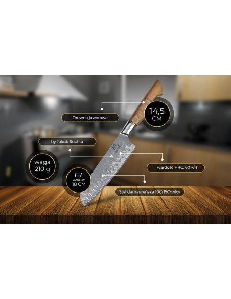 SHIORI Santoku by Jakub Suchta - uniwersalny, wielozadaniowy nóż szefa kuchni