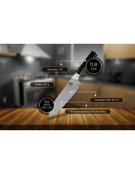 SHIORI Yasashi-sa Santoku - uniwersalny, wielozadaniowy nóż szefa kuchni