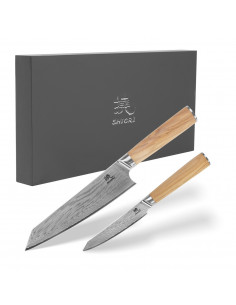 Shiori 2-Set 撓 Orību Murō i Sifu zestaw dwóch noży ze stali damasceńskiej