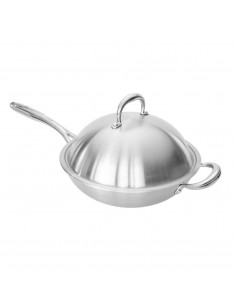 SHIORI Stainless Steel 304 patelnia WOK 28cm x 8,20 cm indukcja