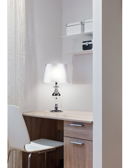 CANDELLUX PRIMA LAMPA GABINETOWA CHROMOWY 1X60 E27 AŻUR SREBRNY 41-03676
