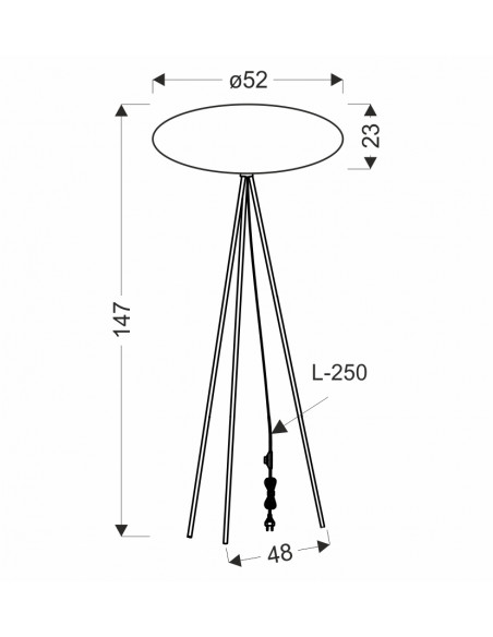 CANDELLUX CAFEE' lampa pod³ogowa czarny 1x40W E27 aba¿ur 52/23 frappe 51-42040