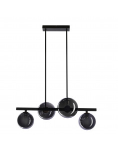 CANDELLUX Kama lampa wisząca czarny+złoty 4x28W G9 klosz grafitowy 34-44143