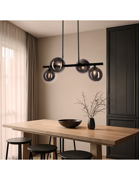 CANDELLUX Kama lampa wisząca czarny+złoty 4x28W G9 klosz grafitowy 34-44143