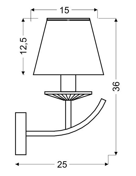 CANDELLUX VALENCIA LAMPA KINKIET 1X40W E14 PATYNA 15X36 21-84012