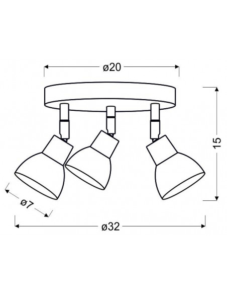 CANDELLUX ROY LAMPA SUFITOWA PLAFON 3X5W LED COB GŁÓWKA OKRĄGŁA 1E Z PRZEGUBEM KD SYSTEM BIAŁY 98-67678
