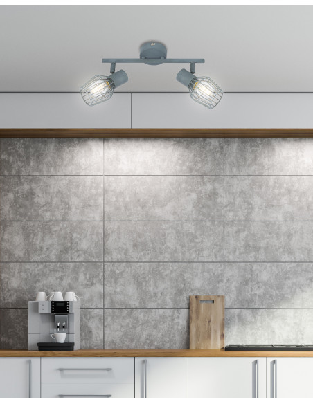 CANDELLUX VIKING LAMPA SUFITOWA LISTWA 2X40W E14 SZARY 92-68026