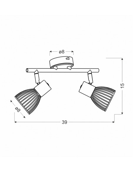 CANDELLUX MODO LAMPA SUFITOWA LISTWA 2X40W E14 CZARNY+CHROM 92-61522