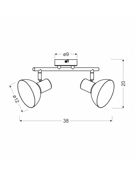 CANDELLUX DISO LAMPA SUFITOWA LISTWA 2X40W E27 CZARNY+ZLOTO 92-63427