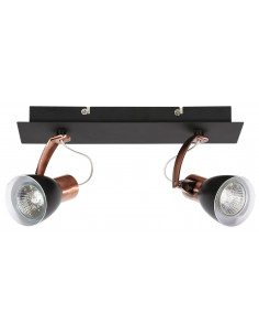 CANDELLUX MARKUS LAMPA SUFITOWA LISTWA 2X50W GU10 CZARNY+MIEDZIANY BEZ ŻARÓWKI 92-37442-M