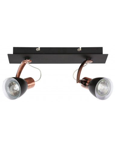 CANDELLUX MARKUS LAMPA SUFITOWA LISTWA 2X50W GU10 CZARNY+MIEDZIANY BEZ ŻARÓWKI 92-37442-M