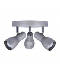 CANDELLUX PICARDO LAMPA SUFITOWA PLAFON 3X40W E14 SZARO SREBRNY 98-44242