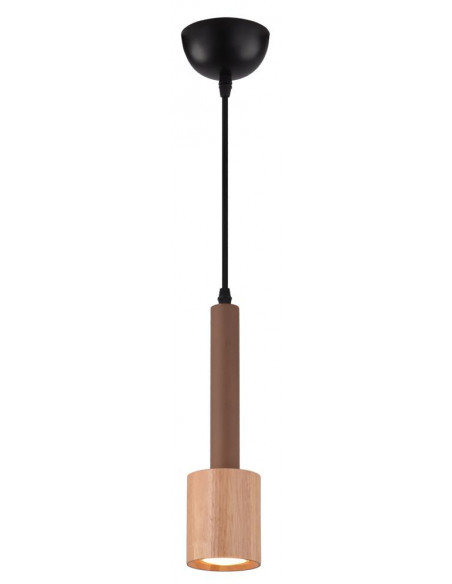 CANDELLUX TANTAL LAMPA WISZĄCA 7,5CM 1X50W GU10 JASNA KAWA + DREWNO 31-58775