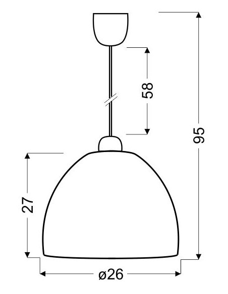 CANDELLUX CANARIA LAMPA WISZĄCA 1X60W E27 260 NIEBIESKI 31-36646