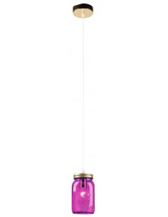 CANDELLUX JARS LAMPA WISZĄCA 10 1X40W E14 KLOSZ FIOLETOWY 31-42958