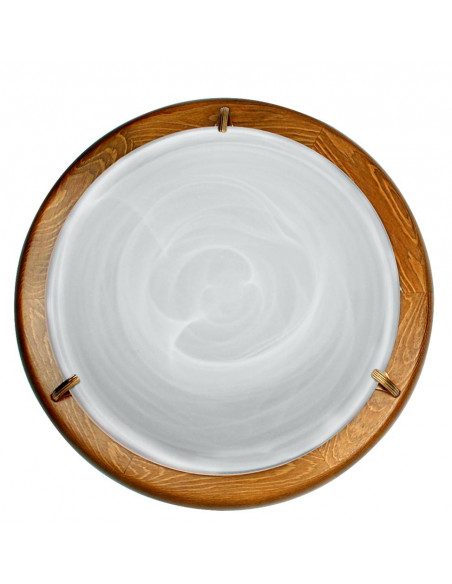 CANDELLUX DUNA LAMPA SUFITOWA PLAFON36 DĄB ALABASTER 2X60W 14-64090