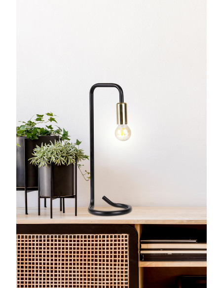 CANDELLUX HERA LAMPA STOŁOWA CZARNO ZŁOTA 1X40W E14 41-80073