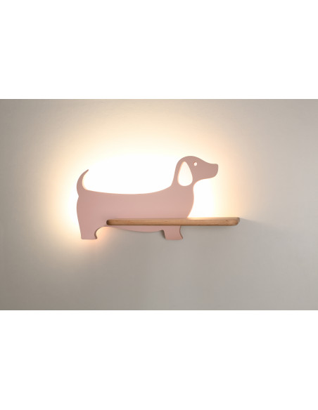 CANDELLUX Dog lampa kinkiet 5w led 4000k iq kids różowy 21-00989