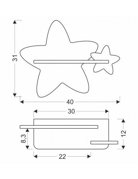 CANDELLUX STAR LAMPA KINKIET ŚCIENNY 5W LED IQ KIDS Z PRZEWODEM Z WŁ. I WTYCZKĄ 21-75734