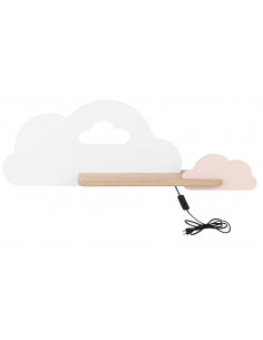 CANDELLUX CLOUD LAMPA KINKIET ŚCIENNY 5W LED IQ KIDS Z PRZEWODEM Z WŁ. I WTYCZKĄ BIAŁY+RÓŻOWY 21-84422