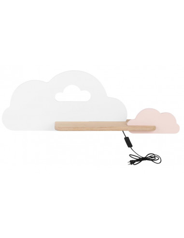CANDELLUX CLOUD LAMPA KINKIET ŚCIENNY 5W LED IQ KIDS Z PRZEWODEM Z WŁ. I WTYCZKĄ BIAŁY+RÓŻOWY 21-84422