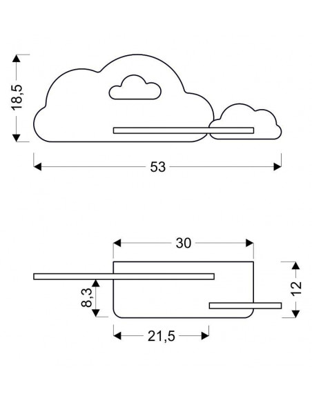 CANDELLUX CLOUD LAMPA KINKIET ŚCIENNY 5W LED IQ KIDS Z PRZEWODEM Z WŁ. I WTYCZKĄ BIAŁY+RÓŻOWY 21-84422