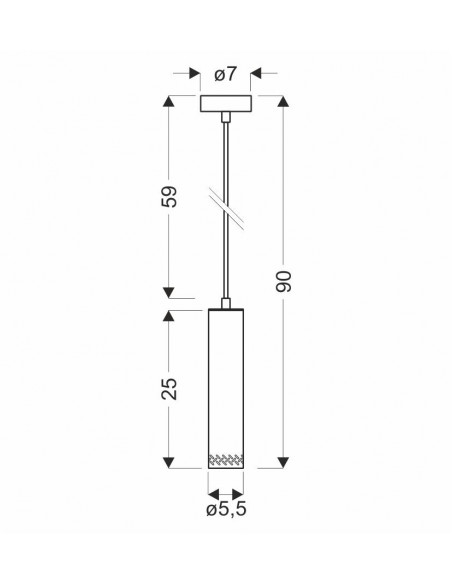CANDELLUX Tubo lampa wisząca czarny 1x25w gu10 klosz 25cm drewniany 31-78582