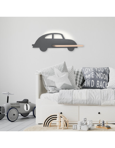 CANDELLUX CAR LAMPA KINKIET 5W LED 4000K WP IQ KIDS Z PRZEWODEM Z WŁ. I WTYCZKĄ SZARY 21-85061