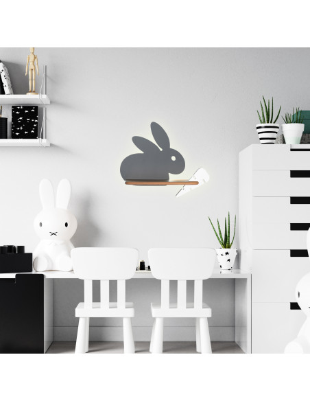 CANDELLUX Rabbit lampa kinkiet 4w led 4000k iq kids szary+biały 21-84743
