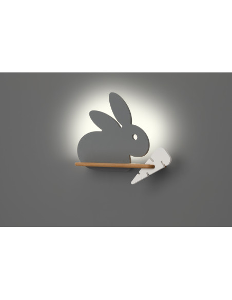 CANDELLUX Rabbit lampa kinkiet 4w led 4000k iq kids szary+biały 21-84743