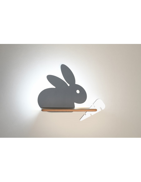 CANDELLUX Rabbit lampa kinkiet 4w led 4000k iq kids szary+biały 21-84743