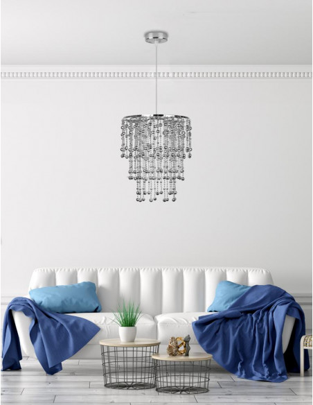 CANDELLUX RONI LAMPA WISZĄCA 1X60W E27 ABAŻUR CHROMOWY 31-84323