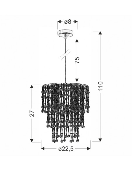 CANDELLUX RONI LAMPA WISZĄCA 1X60W E27 ABAŻUR CHROMOWY 31-84323