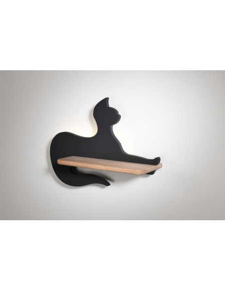 CANDELLUX LAMPA CAT KINKIET ŚCIENNY 5W LED IQ KIDS SIEDZĄCY CZARNY 21-75642