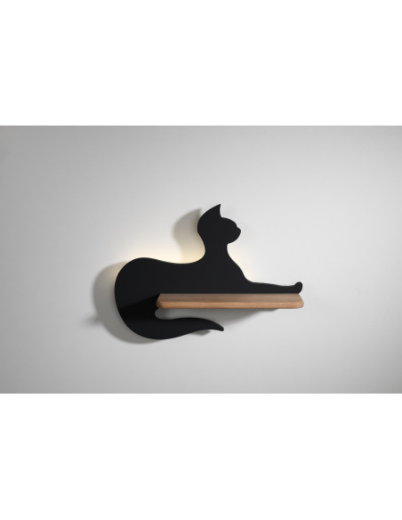 CANDELLUX LAMPA CAT KINKIET ŚCIENNY 5W LED IQ KIDS SIEDZĄCY CZARNY 21-75642