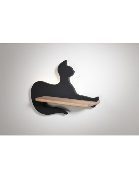 CANDELLUX LAMPA CAT KINKIET ŚCIENNY 5W LED IQ KIDS SIEDZĄCY CZARNY 21-75642