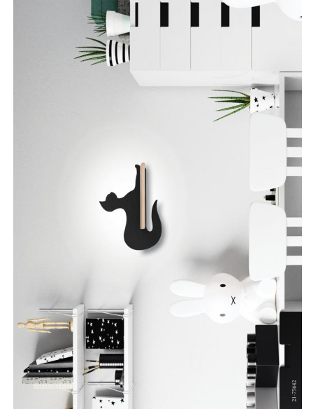 CANDELLUX LAMPA CAT KINKIET ŚCIENNY 5W LED IQ KIDS SIEDZĄCY CZARNY 21-75642