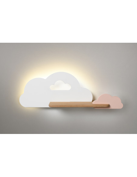 CANDELLUX LAMPA CLOUD KINKIET ŚCIENNY 5W LED IQ KIDS BIAŁY+RÓŻOWY 21-76717
