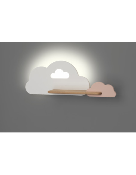 CANDELLUX LAMPA CLOUD KINKIET ŚCIENNY 5W LED IQ KIDS BIAŁY+RÓŻOWY 21-76717