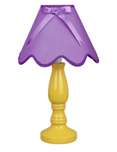 CANDELLUX LAMPKA LOLA GABINETOWA ŻÓŁTA 1X40W E14 ABAŻUR FIOLETOWY 41-84378