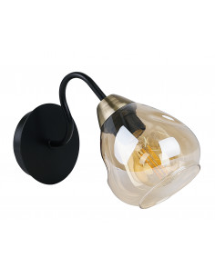 CANDELLUX Unica lampa kinkiet czarny+złoty 1x40w e27 klosz dymiony 21-00866