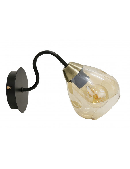 CANDELLUX Unica lampa kinkiet czarny+złoty 1x40w e27 klosz dymiony 21-00866