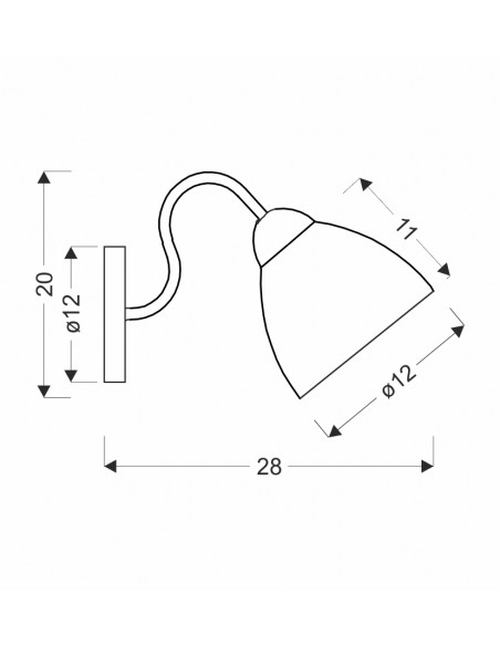 CANDELLUX Unica lampa kinkiet czarny+złoty 1x40w e27 klosz dymiony 21-00866