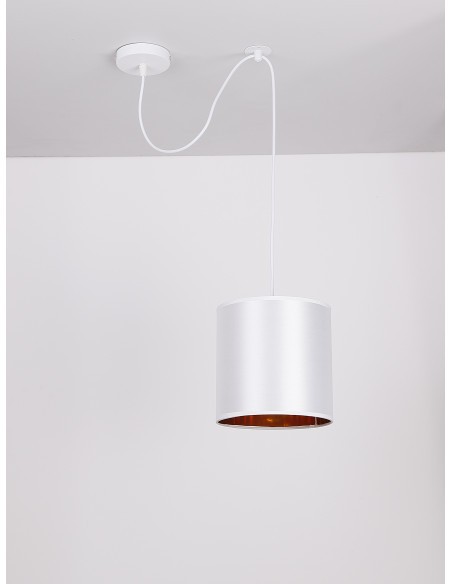 CANDELLUX Atlanta p lampa wisząca biały 1x40w e27 abażur biały 31-00637